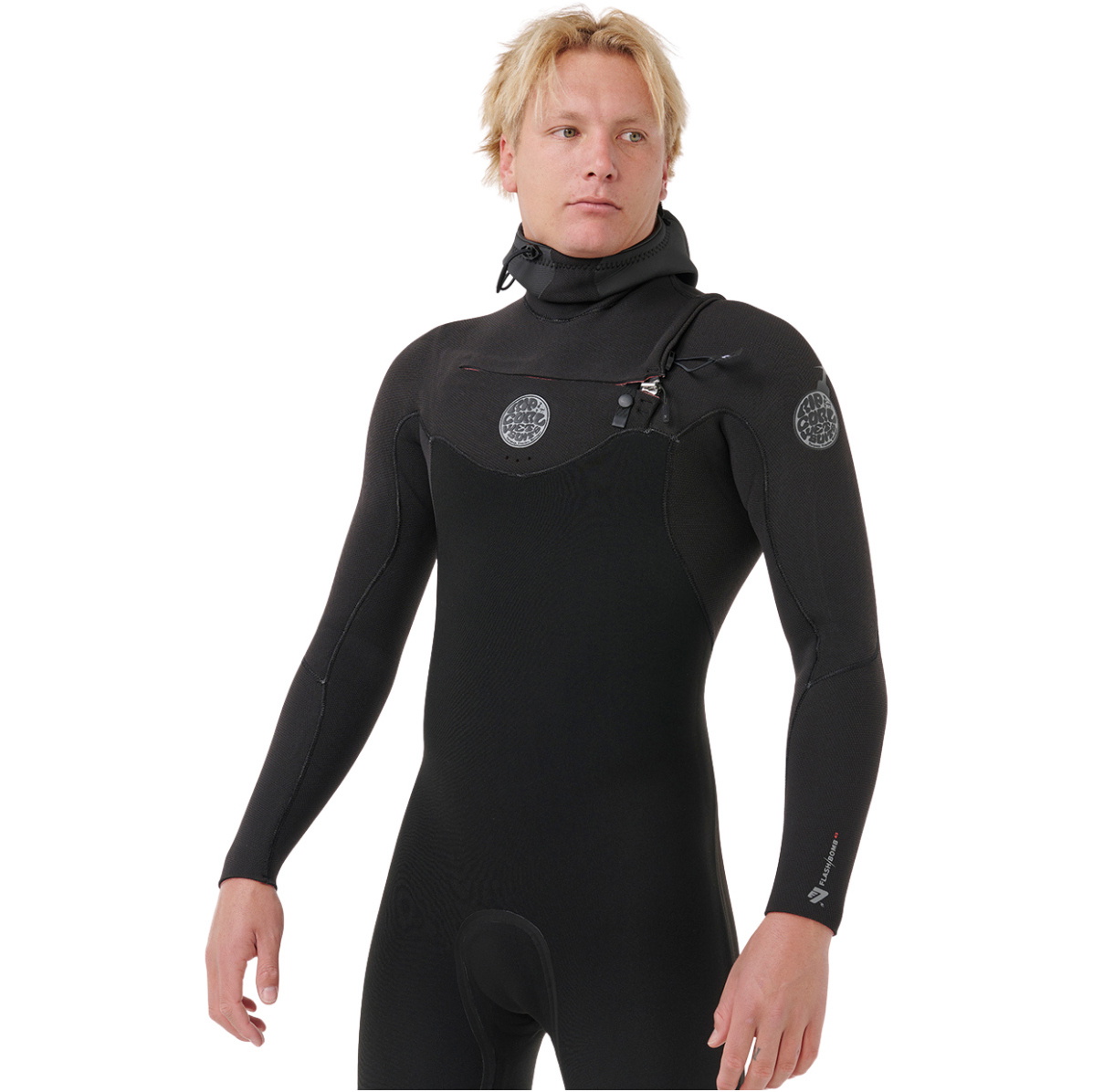 2026 Rip Curl Heren Flashbomb 6/4mm Met Capuchon Borst Ritssluiting Wetsuit 178MFS - Black